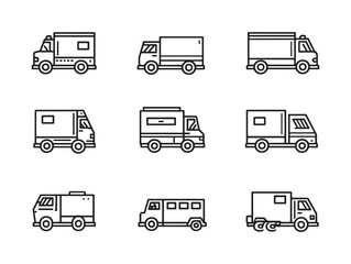 Moving Truck Icon Stylish Line Art