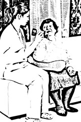 Nurse helping senior