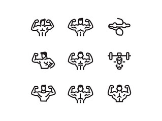 Muscle Flex Line Art Design Inspiration