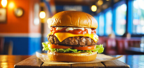 hamburger on black background