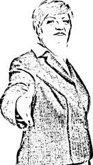 Mature business woman give handshake