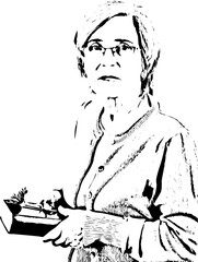 Mature woman with book