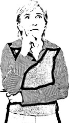 Pensive senior business woman