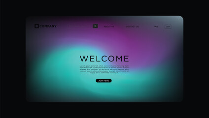 Modern Website Landing Page Design Gradient Background, Welcome Message