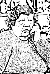 Elderly woman speaking at phone