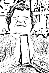 Elderly praying and hold a bible