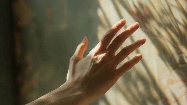 A lone hand reaches out from a window, perhaps seeking help or connection