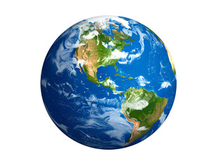Fototapeta premium A stunning detailed view of our vibrant blue and green planet Earth from the vastness of space.