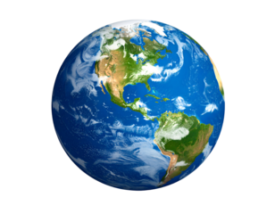 A stunning detailed view of our vibrant blue and green planet Earth from the vastness of space.