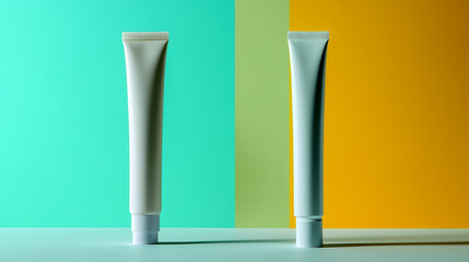 Comparison of old and new toothpaste tubes showcasing design evolution in personal care products