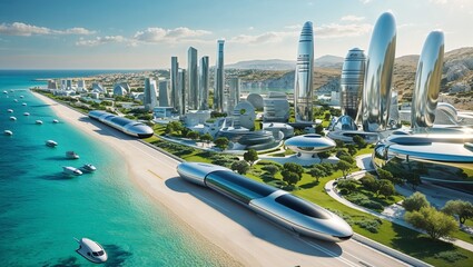 A1 Zukünftige Städte und Reise in die unglaubliche Welt der Zukunft 