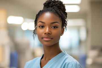 Portrait of a young nurse in a surgical department, highlighting dedication, skill, and professionalism in a healthcare setting, Generative AI