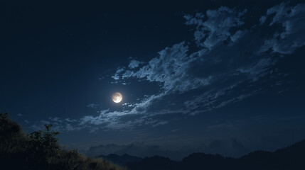 night sky with moon