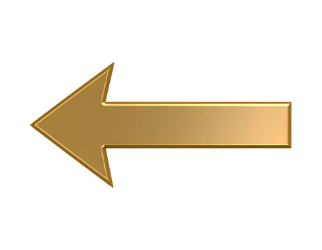 A polished golden arrow directs attention to the left, conveying clear navigation.