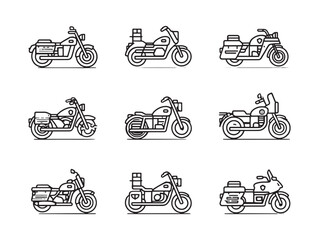 Obraz premium Police motorcycle sleek minimalist line drawing