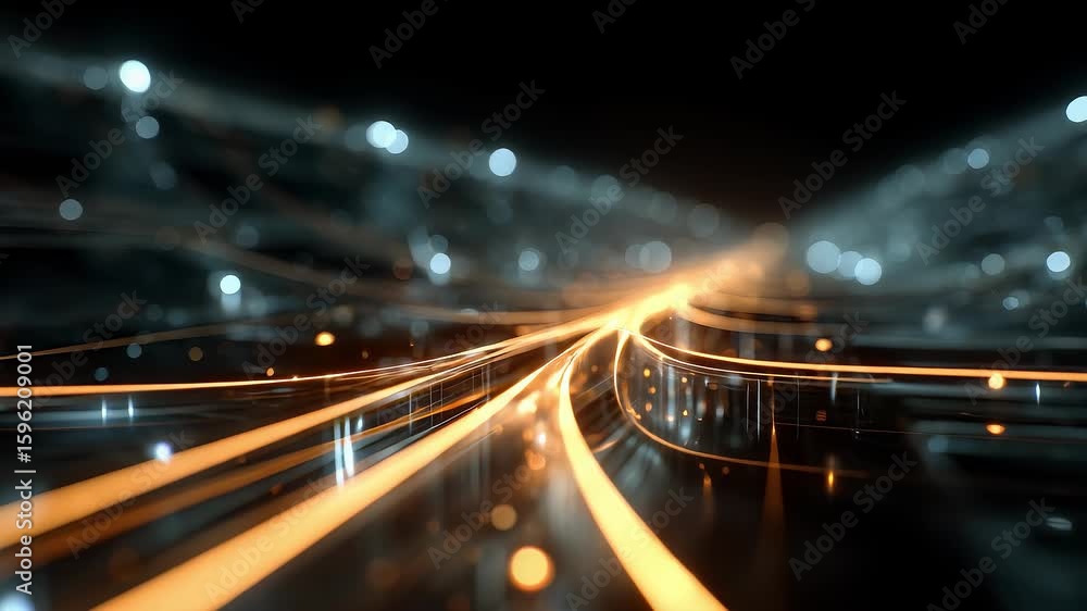 Poster dazzling light trails interweave future data networks
