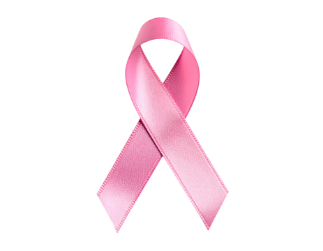 A vibrant pink awareness ribbon symbolizes hope and support for a crucial health cause.