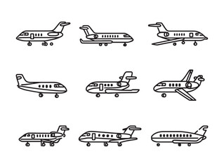 Private jet luxury in simple line