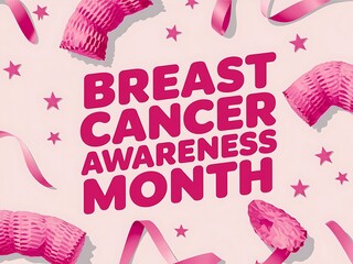 Confetti Celebration Typography for Breast Cancer Awareness Month