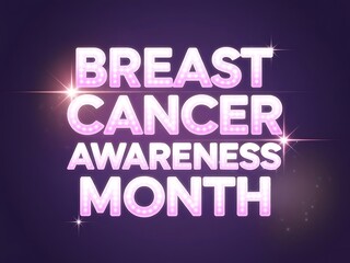 Digital Glow Typography for Breast Cancer Awareness Month