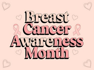 Flat Typography for Breast Cancer Awareness Month