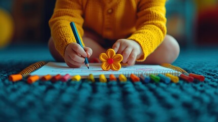 Obraz premium Child coloring