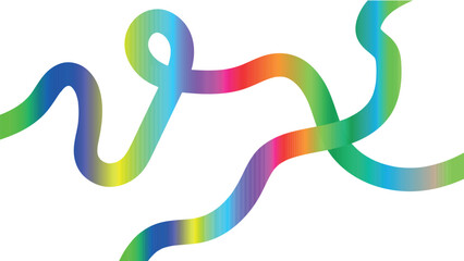 gradient abstract ribbon wave line png and vector illustration on transparent background