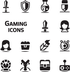 Gaming icons set illustration vector .