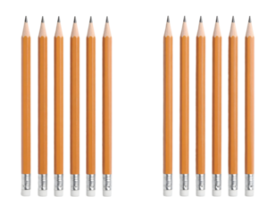 Rows of freshly sharpened pencils with erasers illustrate readiness for academic pursuits.