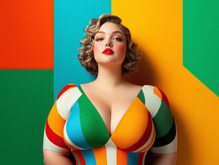 Stylish Woman i on Bold Green and Yellow Background