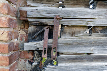 Rustic Wooden and Brick Wall Detail