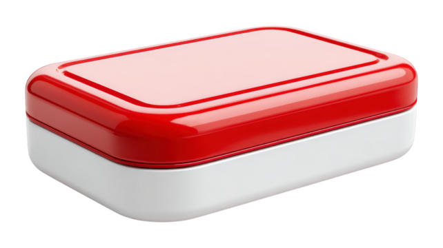 Rectangular Two Tone Box with Rounded Edges isolated On Transparent Png Background.