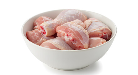 Raw chicken wings in bowl freshly cut