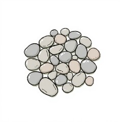 Doodles Elements - 8.Pebbles and small rock cluster