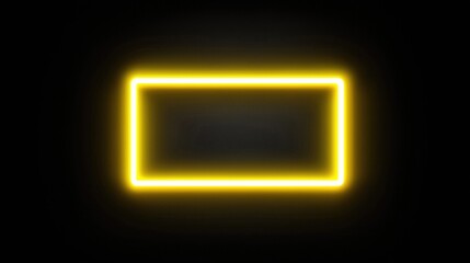 A glowing yellow rectangle outlined against a solid black background, creating a striking visual contrast.