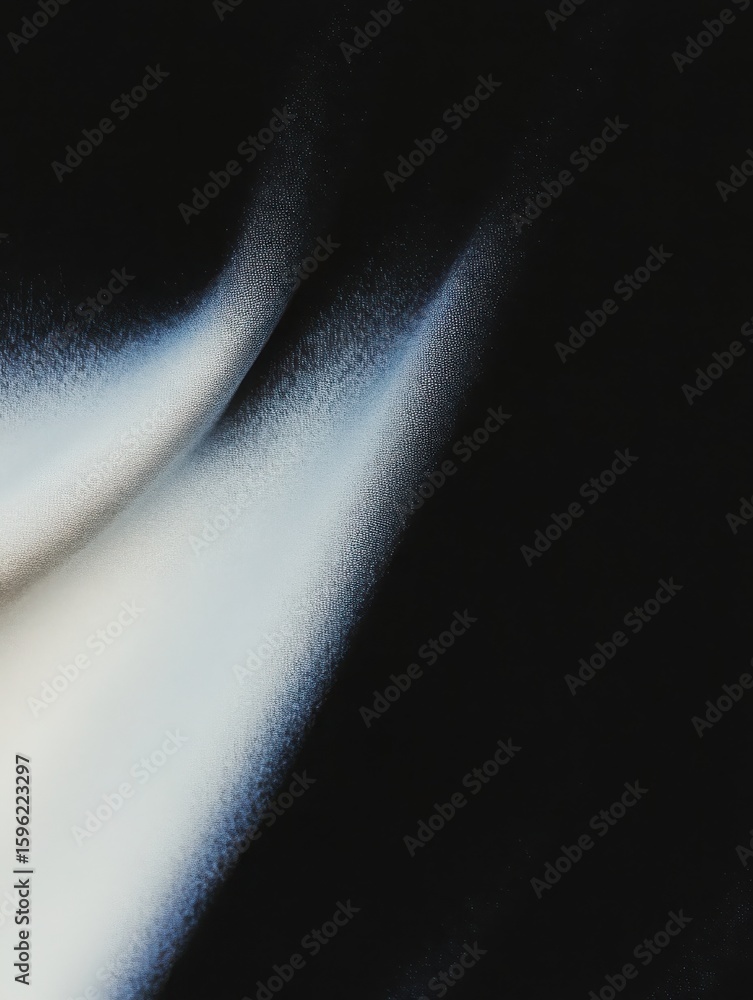 Poster textured black and white fabric with abstract folds and subtle blue highlights. a sophisticated abst