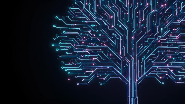 Digital Circuit Tree - Technology and Artificial Intelligence Growth Concept