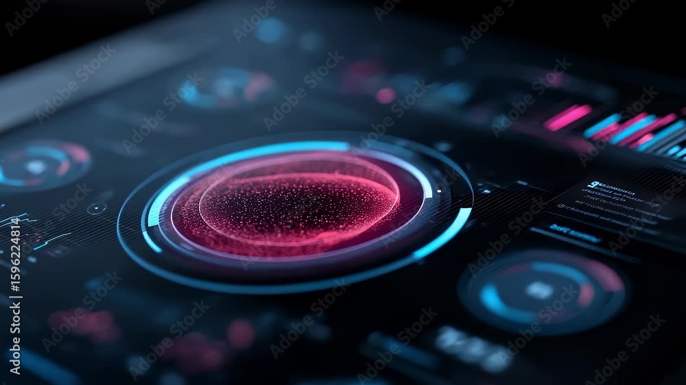Poster fingertip interacts with data for business insights