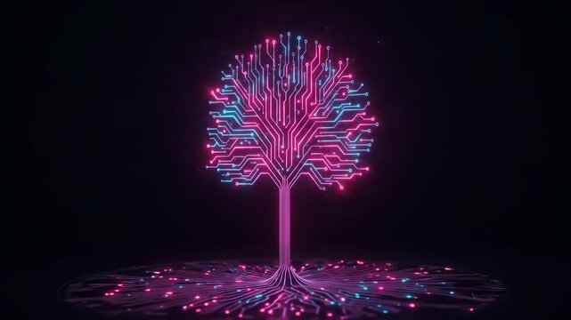 Digital Circuit Tree - Technology and Artificial Intelligence Growth Concept