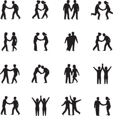 Public relation icons set illustration vector .