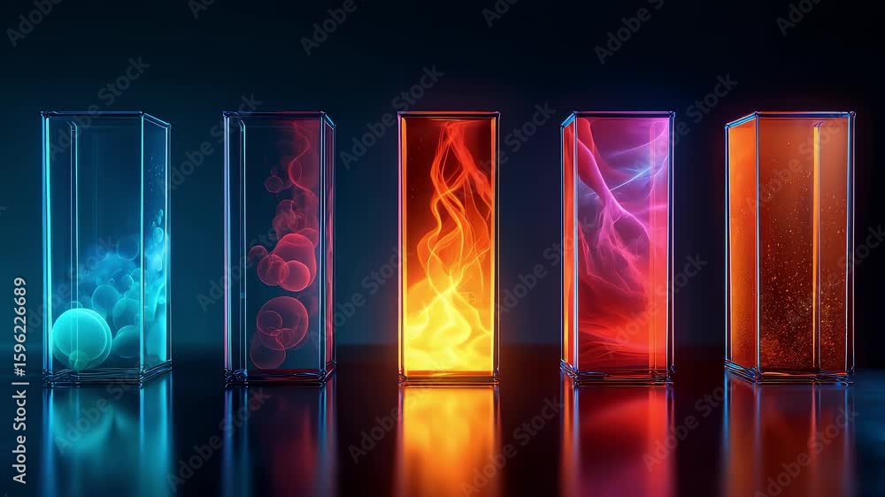 Aufkleber multi-color energy fluid dynamic data visualization display