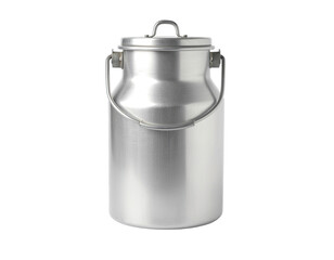 Traditional milk metal container vintage dairy storage canister isolated on white background