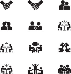 Public relation icons set illustration vector .
