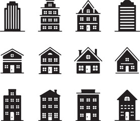 Real state icons set illustration vector  .