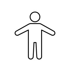 Person with extended arms icon on transparent background