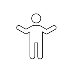 Person with open arms icon on transparent background