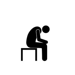 Sad person sitting on a chair icon on transparent background