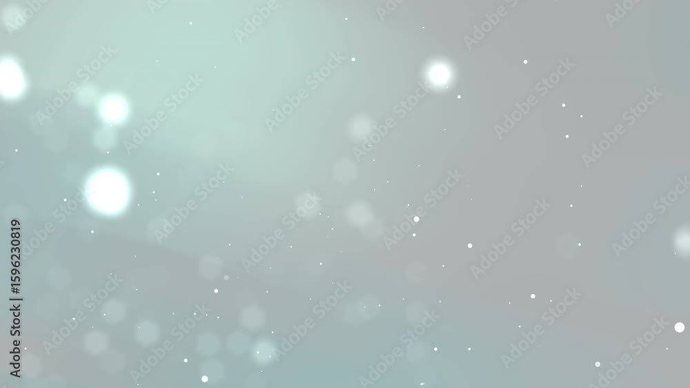 Poster soft, light teal and gray bokeh background. floating particles create a dreamy, ethereal atmosphere.