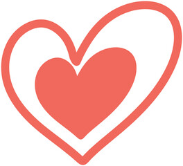 Cute hand drawn heart sticker clipart