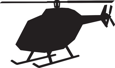 Obraz premium Black silhouette of a helicopter on a white background suitable for various designs.
